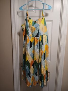 Torrid Yellow, Green and Blue Smocked Sundress SZ.2/ 2 X 18 -20